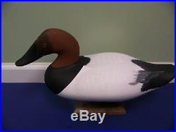 Jim Pierce duck decoy Canvasback Full Size Drake Decoy, SIGNED PERFECT With STAND