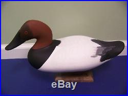 Jim Pierce duck decoy Canvasback Full Size Drake Decoy, SIGNED PERFECT With STAND