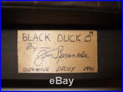 Jim Sprankle Hand Carved & Painted Gunning Black Duck Decoy