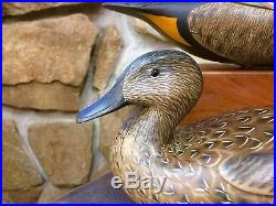 Jode Hillman NJ Green wing teal Pair Duck Decoy From His Personal Rig, Life Size