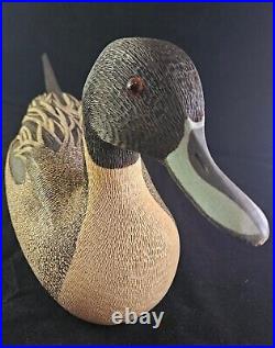 John Good Signed Vintage 1983 Wooden Hand Carved Pintail Duck Decoy