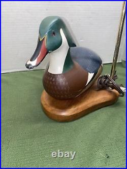 John H Clark 1994 Havre De Grace Md Vintage Wood Duck Decoy Signed Lamp