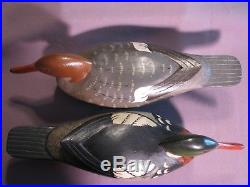 John Holloway Red Breasted Merganser hollow carved Duck Decoy Pair