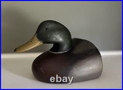 John Mickey McLoughlin 1911-1985 Mallard Drake Half Duck Decoy Bookend Vintage