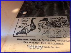 Johnson's Folding Goose Decoys Bag 11 Geese WITH Metal Stakes 1940's Good Shape