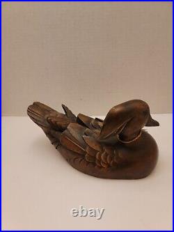 Jules A Bouillet Signed Limited Ed. Carved Wood Resin Duck Decoy
