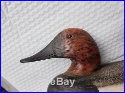 Ken Anger Vintage Duck Decoy, Dunneville, Ontario canvasback, hollow, glass eyes
