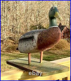 LL Bean Vintage Mallard George Soule Standing Cork Field Duck Decoy