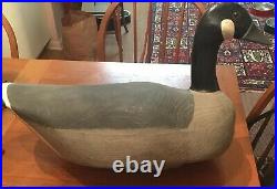 Large Antique Wooden Canada Goose Working Decoy