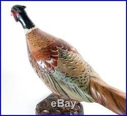 Large Rare Tom Taber HERSEY KYLE JR Ringneck Pheasant Signed Wood Carved Decoy