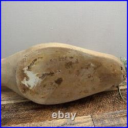 Large White Wood Decoy Goose/Duck No. 100 Signed by CG