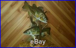 Large mouth bass, duck decoy, fish decoy, fishing collectible, taxidermy