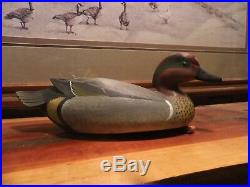 Lifesize George Strunk GWT-Green Winged Teal Drake Decoy Delaware River style