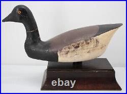 Lloyd Parker New Jersey Brant Decoy Duck Wood Antique ca 1910 White Black Brown