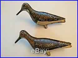Lot of 2 Vintage Fold-Out Tin YELLOWLEG Shorebirds Decoys Primitive Folk Art