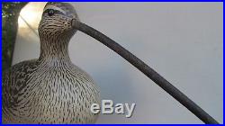 Lou Reineri (attributed)large Shorebird. Carved wooden bird. Decoy. 19 long
