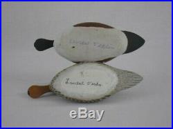 Louisiana Miniature Shoveler Duck Decoy Pair By Laurent Verdin Wooden Antique
