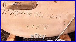 Madison Mitchell Canvasback Decoy S/D 1958 OP Branded Chesapeake Bay MD
