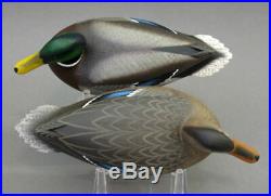Mallard Duck Decoy Matched Pair Delaware River Miniature Rick Brown Brick Nj