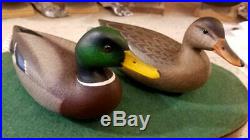 Mallard Duck Decoy Matched Pair Delaware River Miniature Rick Brown Brick Nj