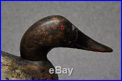 Mason Canvasback Premeir duck decoy original worn paint hollow glass eyes