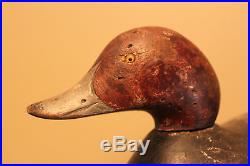 Mason Challenge redhead drake antique wooden duck decoy old hunting folk art