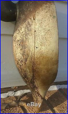 Mason Premier bluebill hen antique wooden duck decoy old hunting folk art (BG)
