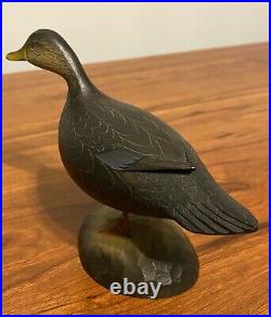 Miniature Black Duck Decoy. George Strunk (Glendora, New Jersey)