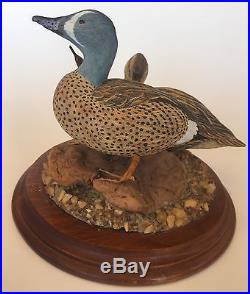 Miniature Larry Tawes Sr. Blue Winged Teal Pair Wood Duck Decoys Salisbury MD