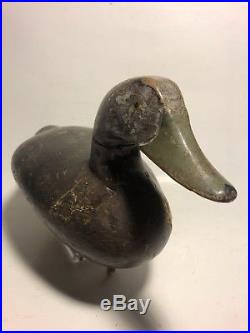 Mitchell, Old, early vintage Upper Bay Black DUCK DECOY, electropenned signature