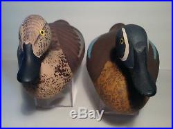 Nice! CAPTAIN HARRY JOBES Drake & Hen Blue-Winged Teal, signed'78 Duck Decoys