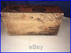 Nice DUPE-A-DUCK Original 1900 Vintage Duck Decoy Wood Box Carrier Wooden Crate