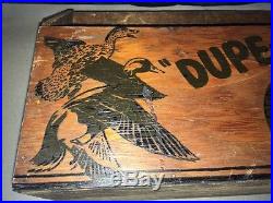Nice DUPE-A-DUCK Original 1900 Vintage Duck Decoy Wood Box Carrier Wooden Crate
