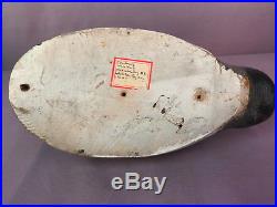 Nice Vintage Canvasback Decoy tagged Chauncey Wheeler, Alexandria Bay NY