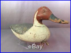Nice Vintage Ira Hudson Pintail Duck Decoy Tack Eyes Chincoteague VA