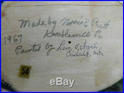 Norris Pratt / Lem Ward drake canvasback decoy signed/dated 1967