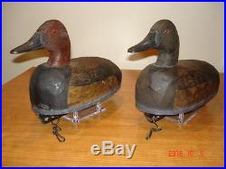 OLD Rigmate Pair HERTERS Canvasback Duck Decoys RARE