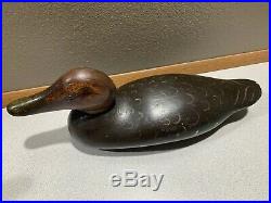 Old Vintage Wooden Duck Decoy MASON Black Duck