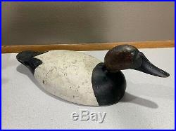 Old Vintage Wooden Duck Decoy MASON Diver Duck Drake Canvasback Oversize