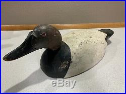 Old Vintage Wooden Duck Decoy MASON Diver Duck Drake Canvasback Oversize
