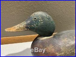 Old Vintage Wooden Duck Decoy MASON Mallard Drake