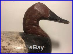 Old antique Maryland Upper Bay Canvasback duck decoy, BARNES