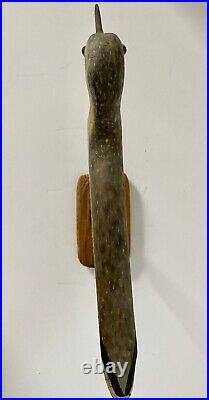 Orig. Yellowlegs Carved Flatty Shorebird Decoy, Notched Tail, Carved Relief