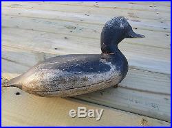 Original Elliston Wood Illinois River Bluebill Duck Decoy
