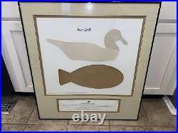 Original Lemual & Steve Ward Brothers Duck Decoy Carving Pattern Sea Gull COA