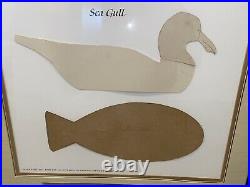 Original Lemual & Steve Ward Brothers Duck Decoy Carving Pattern Sea Gull COA