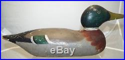 Original Paint 1890s 1920s Mason Mallard Wood Carved Hunting Duck Decoy Lure