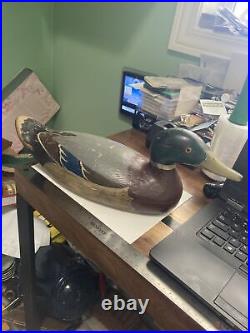 Original Paint Vintage Wooden Duck Decoy Tom Tabor Mason Style Reproduction
