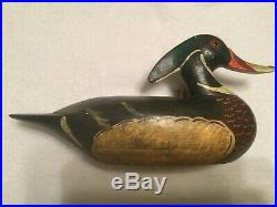Otto Garren Wood Duck Drake Solid Body. Canton Illinois vintage duck decoy
