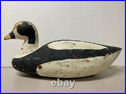 Oversized Wood Carved Old SquawithAmerican Duck Decoy, Good Age, Tack Eyes